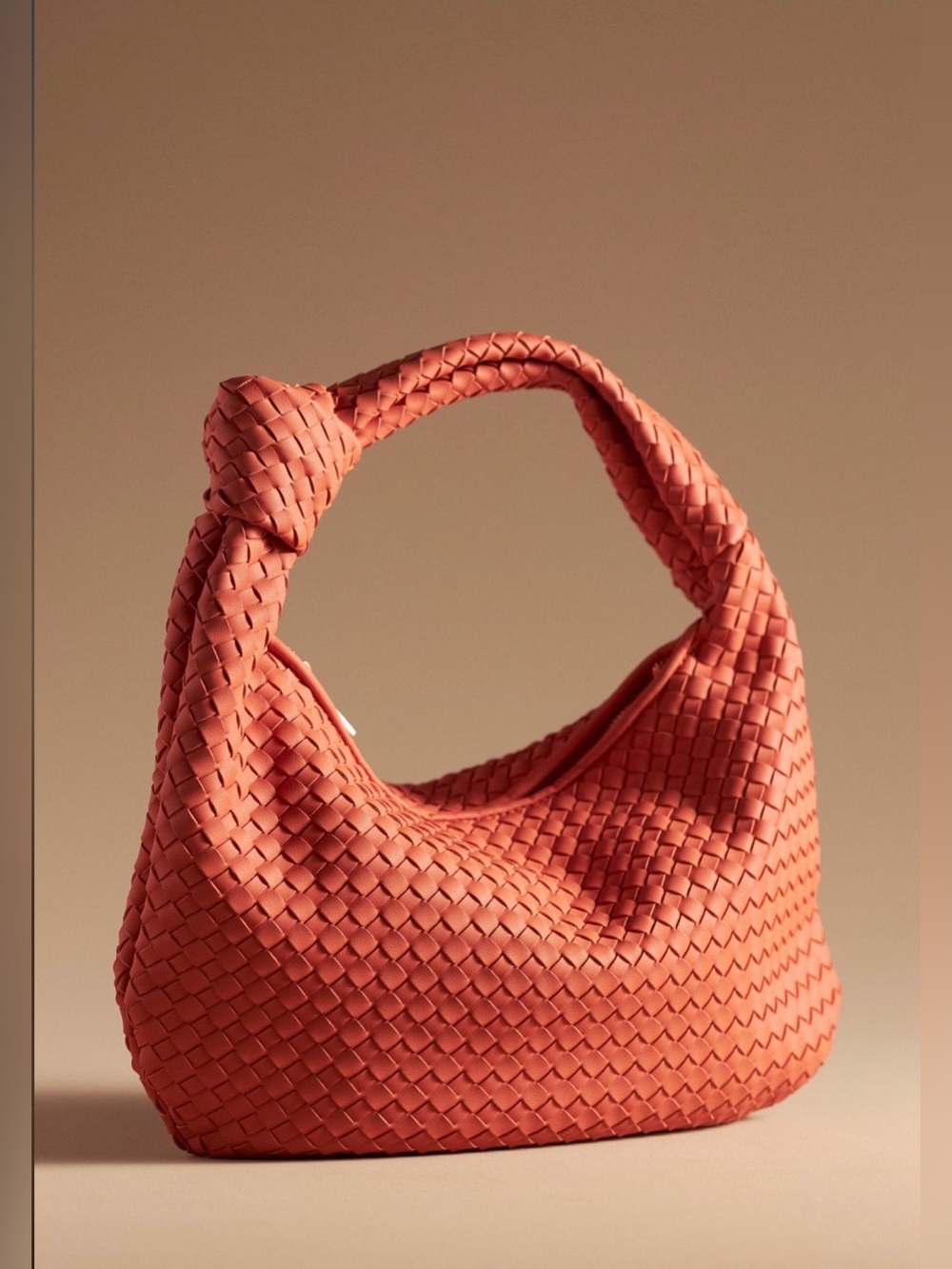 NWT neeAnthropologie melie Bianco Brigitte satchel woven knot bag tomato orange